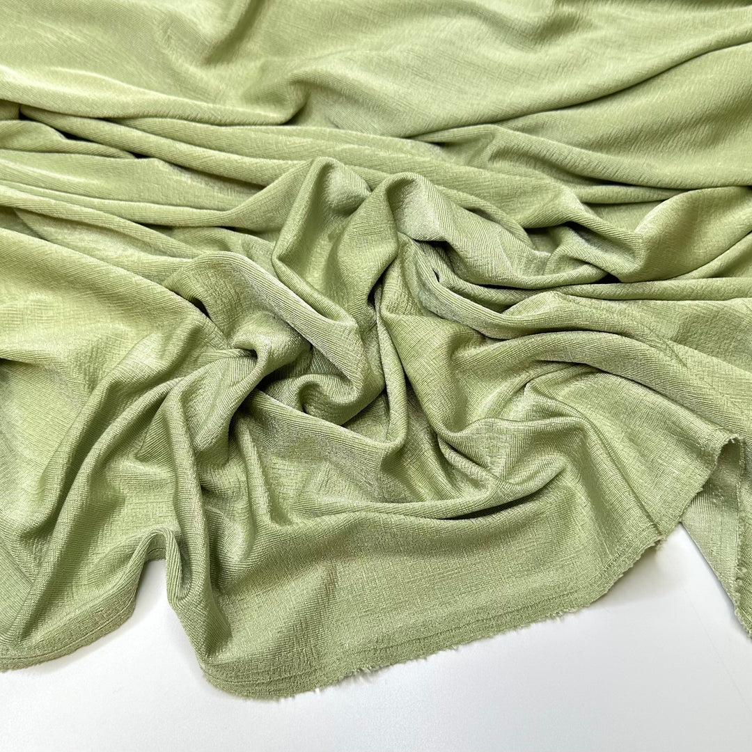 Sitting In The Grass Enjoying The Tunes - Rib Knit Poly/Spandex Knit - Light Green - 1M Bundle