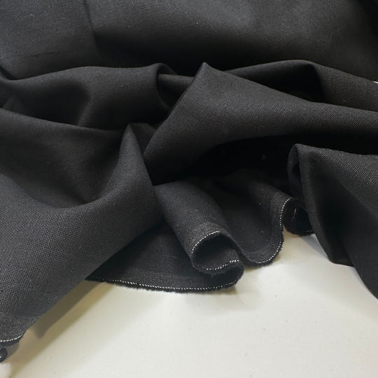 Pitch Black - Linen Woven - Black - 2.45M Bundle