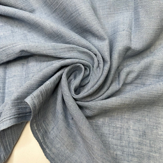 Something Blue - Crinkle Gauze Linen/Cotton Woven - Light Blue - 2.2M Bundle