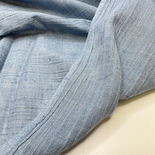 Something Blue - Crinkle Gauze Linen/Cotton Woven - Light Blue - 2.2M Bundle