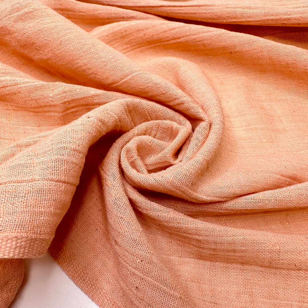 Peaches And Cream - Crinkle Gauze Linen/Cotton Woven - Light Peach - 2.3M Bundle