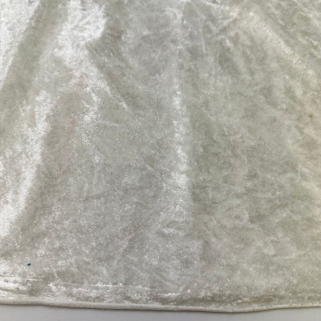 White Noise - Knitted Velour Poly Knit - White - 0.9M Bundle