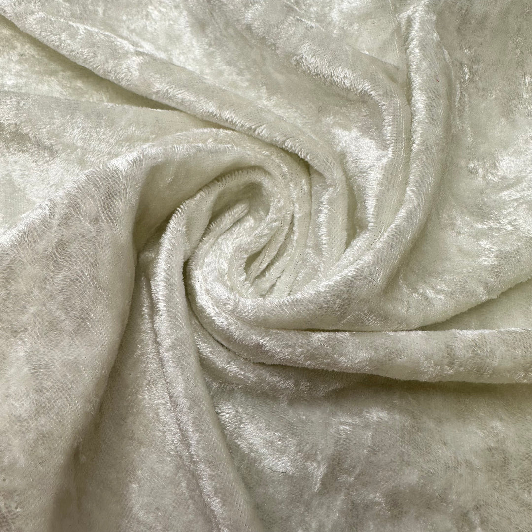 White Noise - Knitted Velour Poly Knit - White - 0.9M Bundle