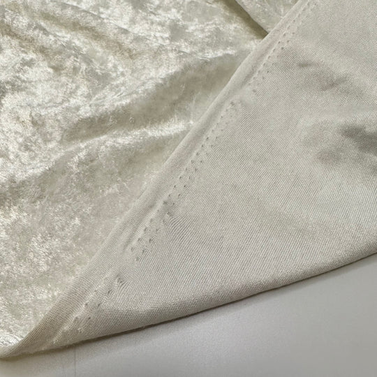 White Noise - Knitted Velour Poly Knit - White - 0.9M Bundle
