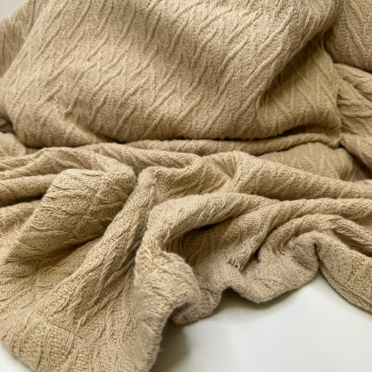 Blanket On The Grass - Cable Knit Cotton Knit - Light Beige - 2.45M Bundle