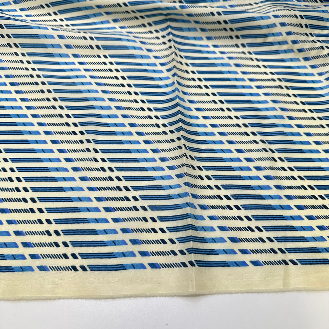 Bus Tour - Vintage Poly Woven - Cream/Blue Geometric - 2.3M Bundle