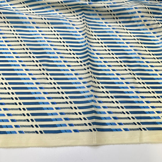 Bus Tour - Vintage Poly Woven - Cream/Blue Geometric - 2.3M Bundle