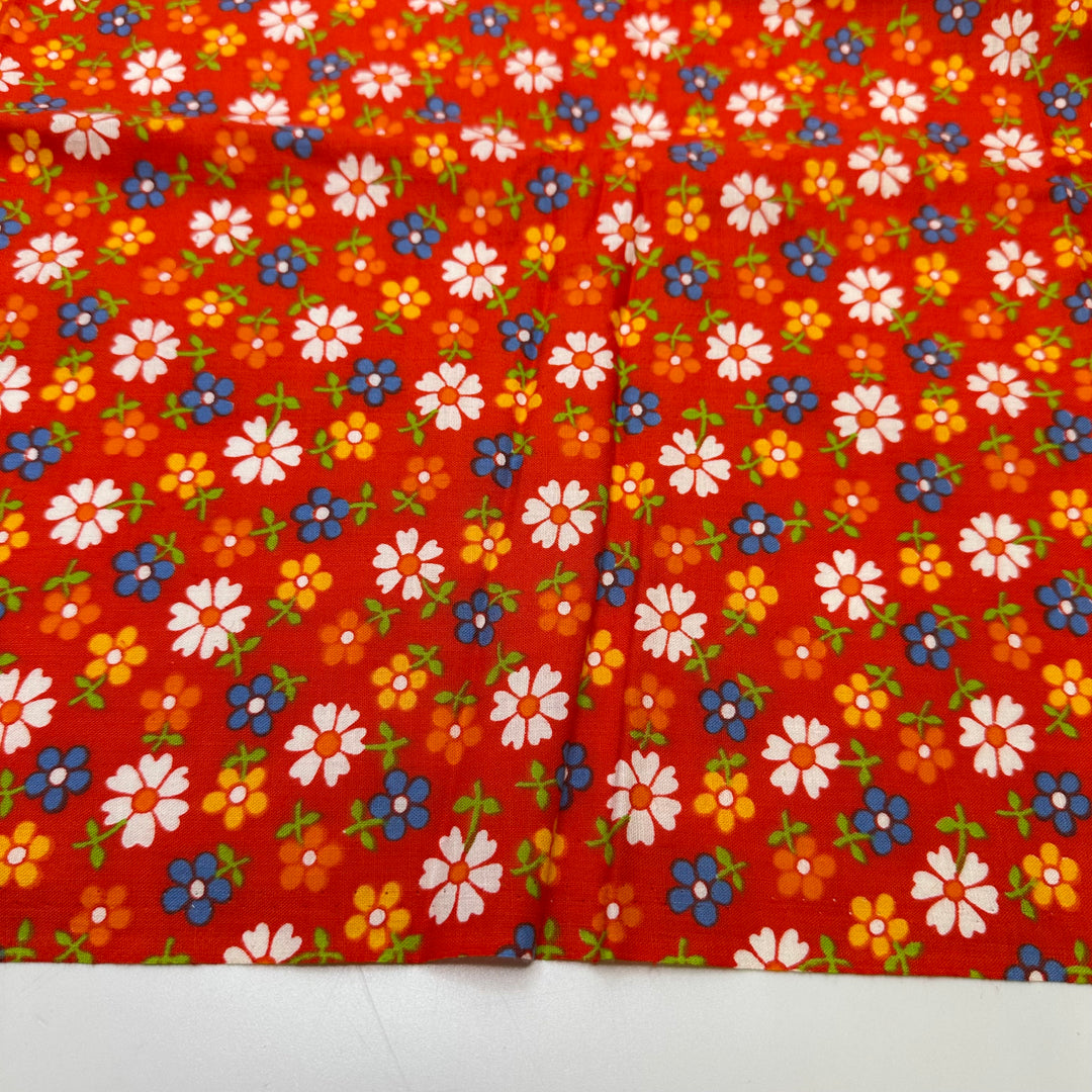Flower Power Festival - Vintage Cotton Woven - Red Multi Floral - 2.3M Bundle