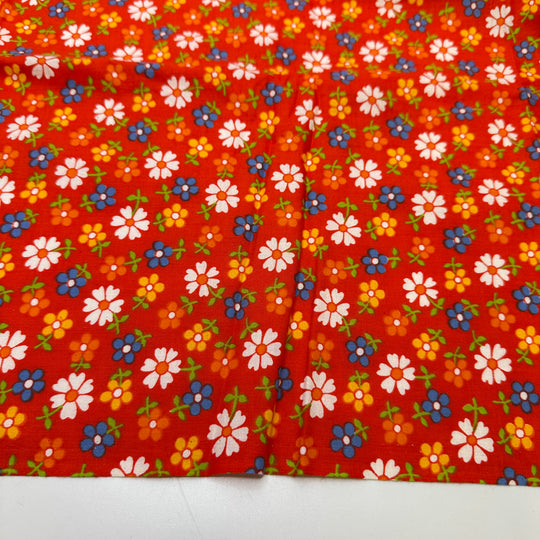 Flower Power Festival - Vintage Cotton Woven - Red Multi Floral - 2.3M Bundle