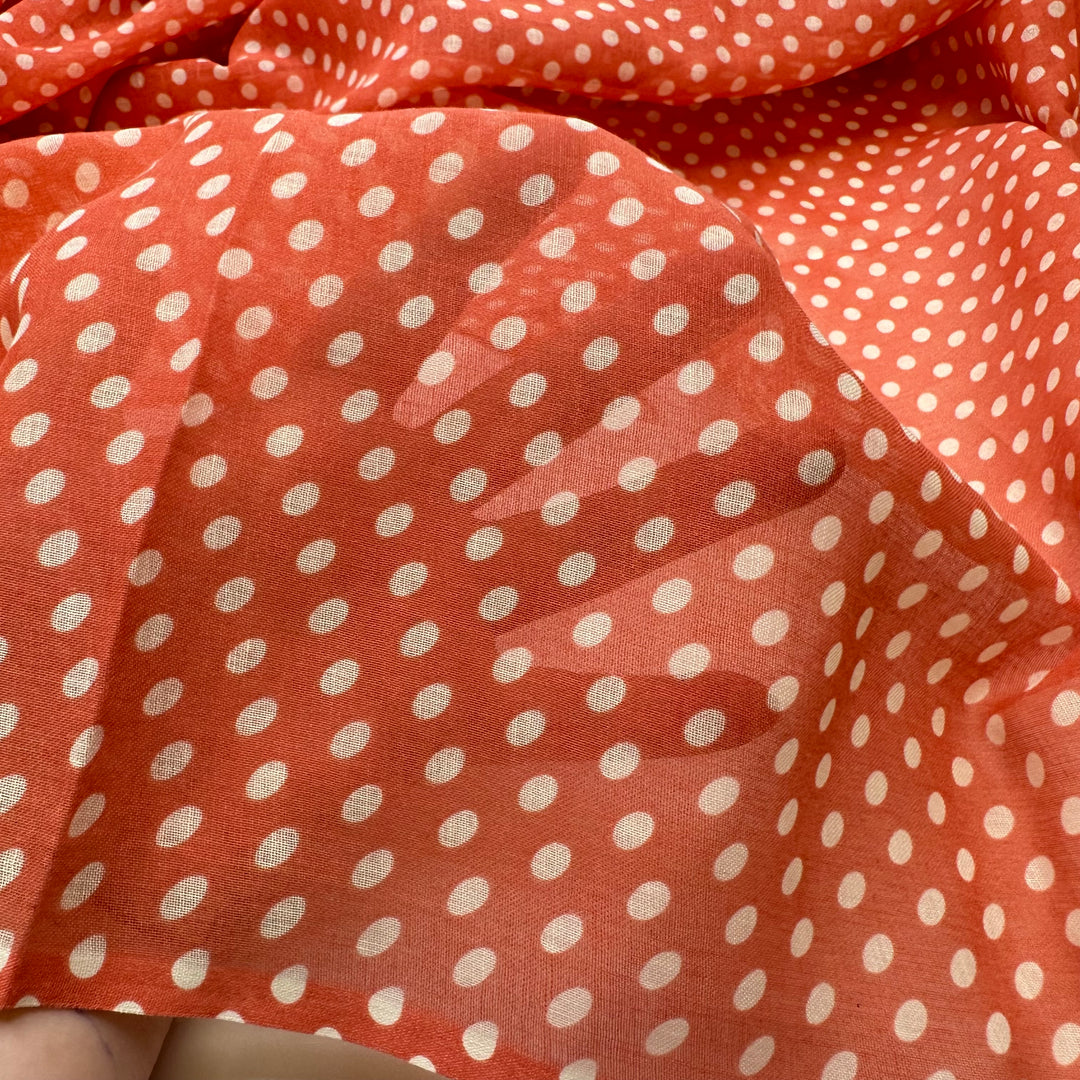 Dolly - Vintage Gauze Cotton Woven - Red/Cream Polka Dots - 1.45M Bundle