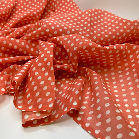 Dolly - Vintage Gauze Cotton Woven - Red/Cream Polka Dots - 1.45M Bundle