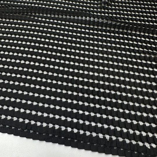 Wall Of Amps - Pleated Mesh Polyester Blend Knit - Black - 1M Bundle