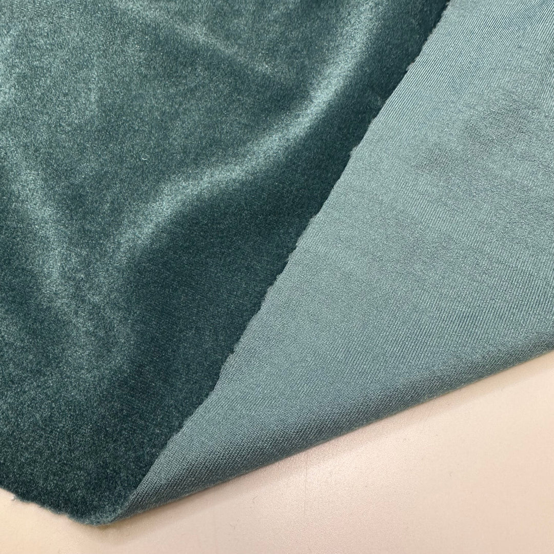 Wedding Singer - Knitted Velour Polyester Blend Knit - Teal Blue - 2.5M Bundle