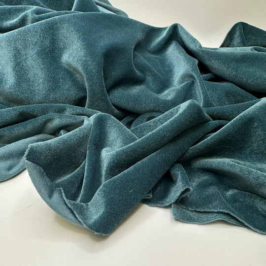 Wedding Singer - Knitted Velour Polyester Blend Knit - Teal Blue - 2.5M Bundle