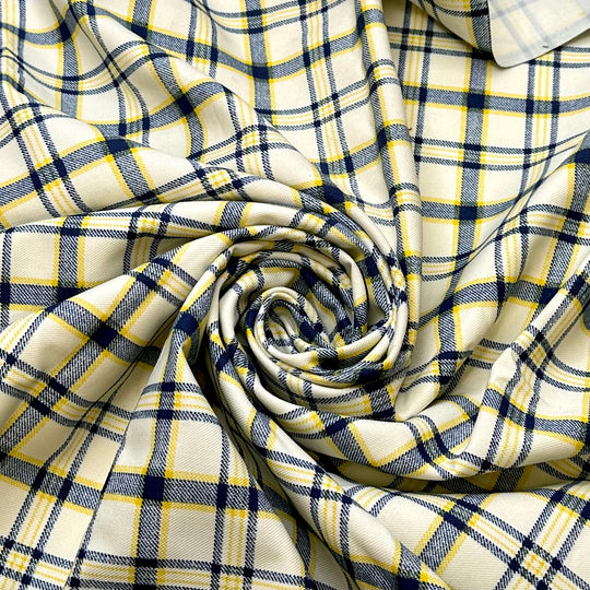 Opening A Restaurant - Cotton Blend Woven - White Multi Plaid - 0.75M Bundle