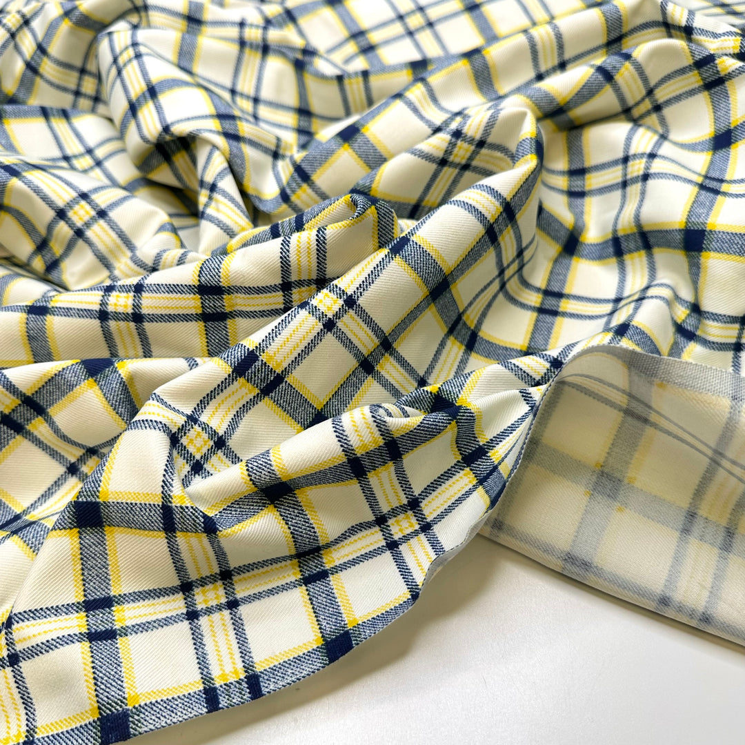 Opening A Restaurant - Cotton Blend Woven - White Multi Plaid - 0.75M Bundle