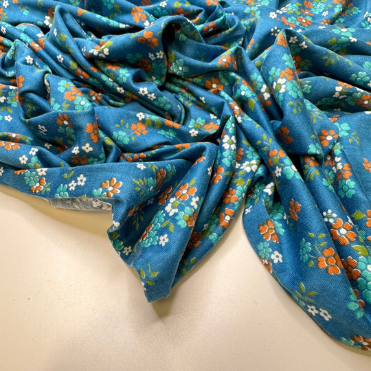 Starting College - Cotton Blend Knit - Blue Multi Floral - 2.8M Bundle