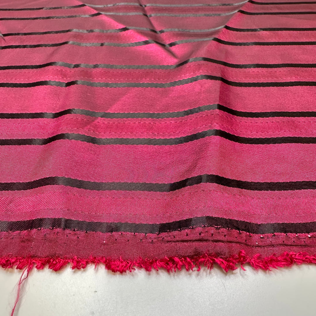 New Love - Polyester Blend Woven - Burgundy/Black Stripes - 3.15M Bundle