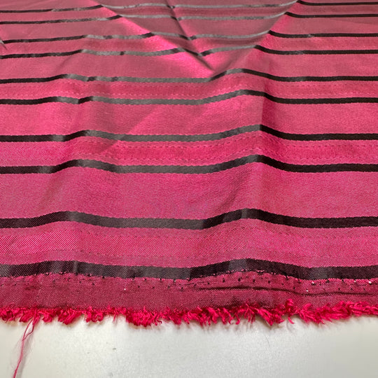 New Love - Polyester Blend Woven - Burgundy/Black Stripes - 3.15M Bundle