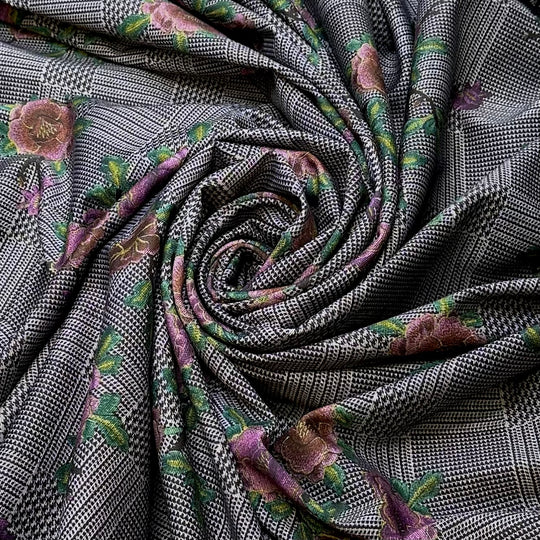Starting A New Job - Poly/Cotton Knit - Dark Grey Multi Floral - 1.45M Bundle
