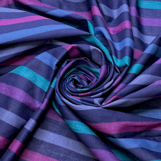 Moving To A New Area - Cotton Blend Woven - Blue Multi Stripes - 2.7M Bundle