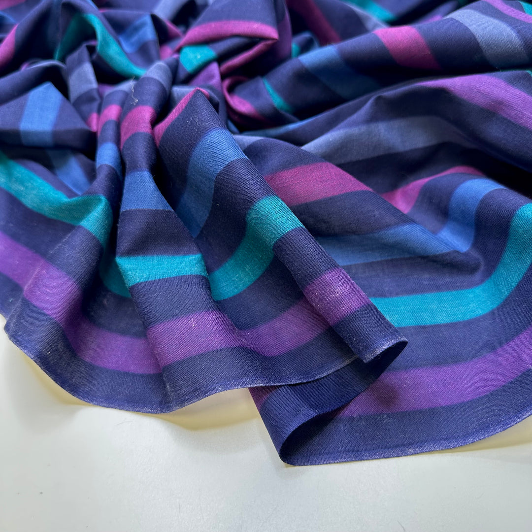 Moving To A New Area - Cotton Blend Woven - Blue Multi Stripes - 2.7M Bundle