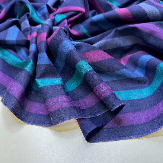 Moving To A New Area - Cotton Blend Woven - Blue Multi Stripes - 2.7M Bundle
