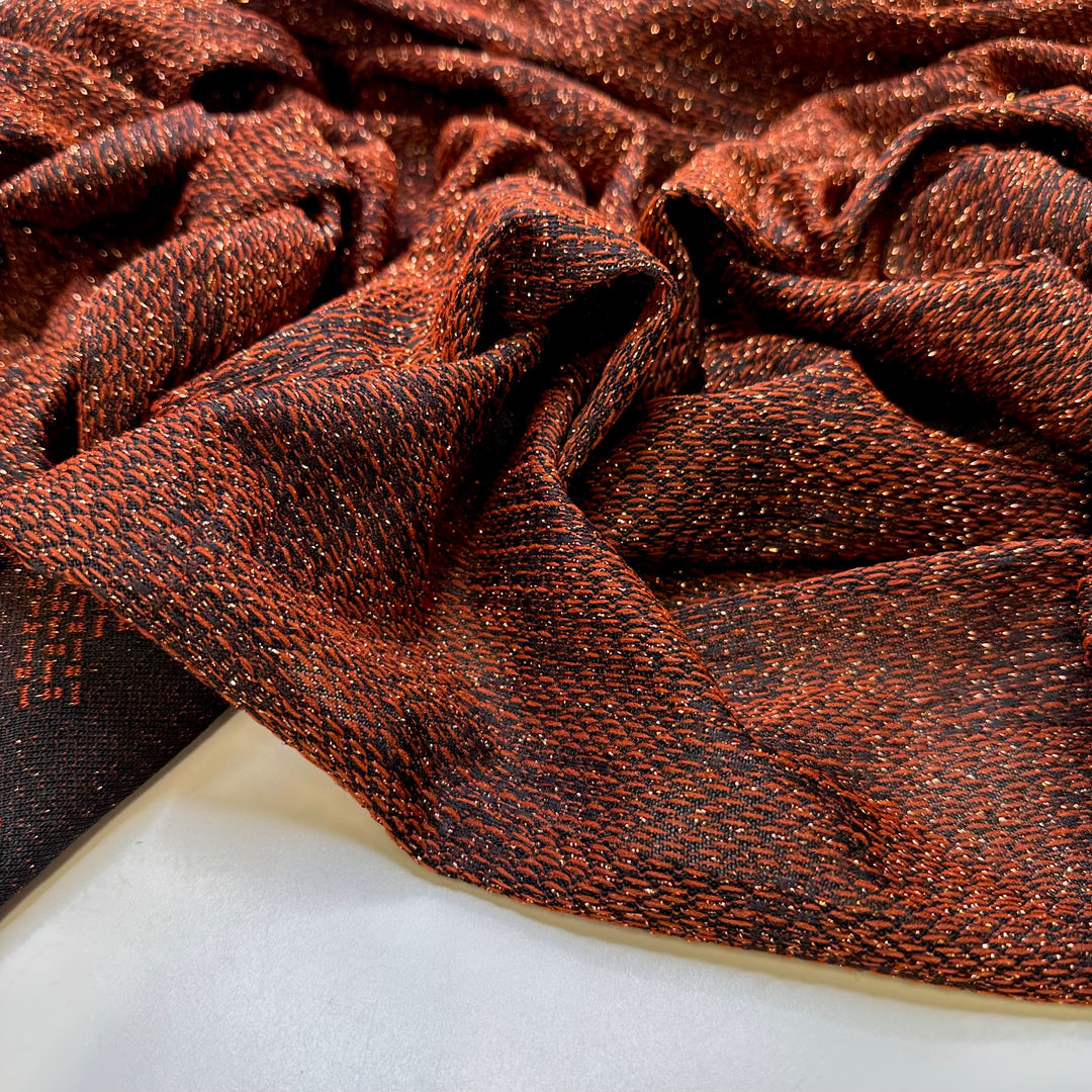 Going Somewhere New - Metallic Polyester Blend Knit - Black/Brown Geometric - 2.4M Bundle