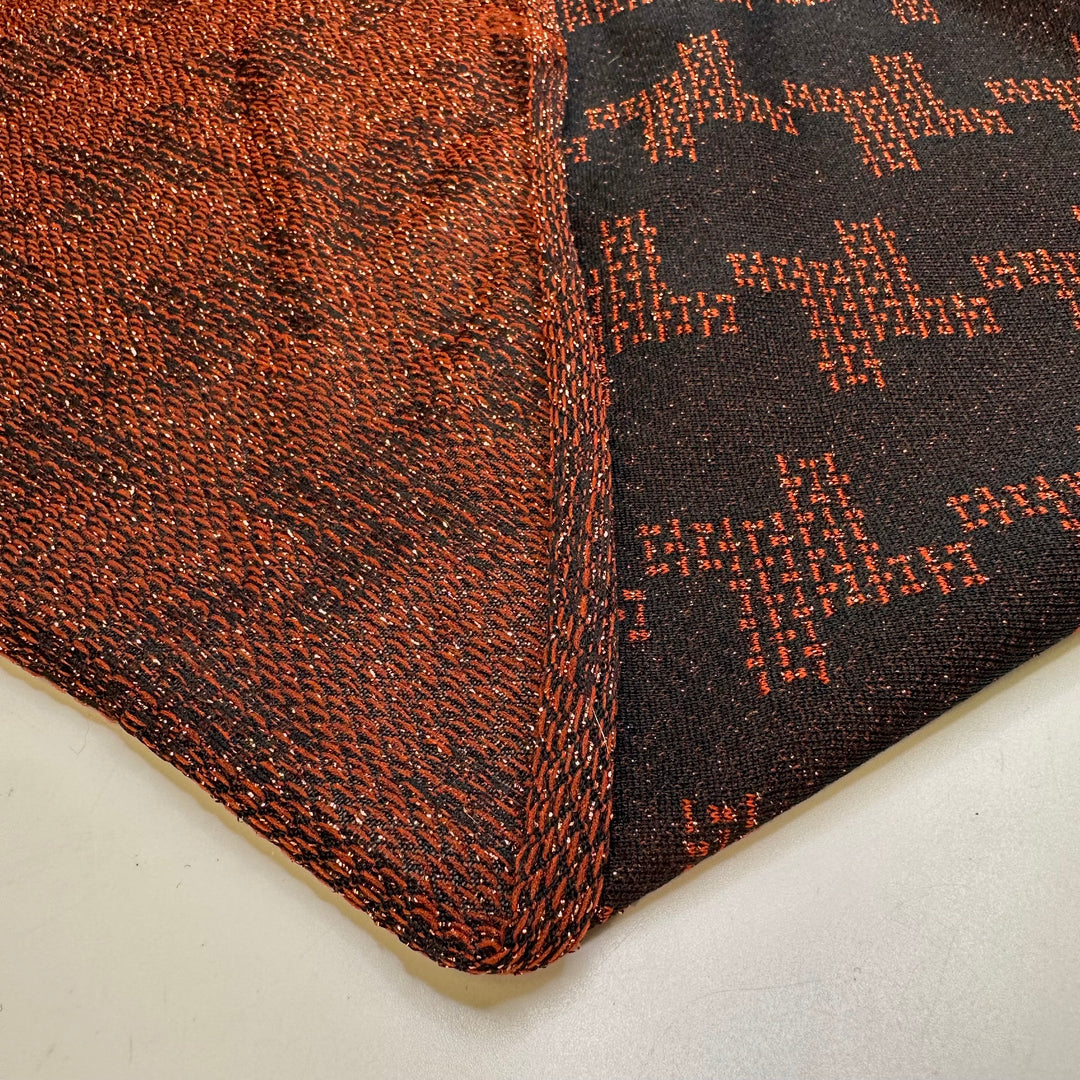 Going Somewhere New - Metallic Polyester Blend Knit - Black/Brown Geometric - 2.4M Bundle