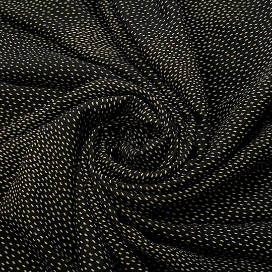 Learning A New Skill - Polyester Blend Woven - Black/Beige Abstract - 0.85M Bundle