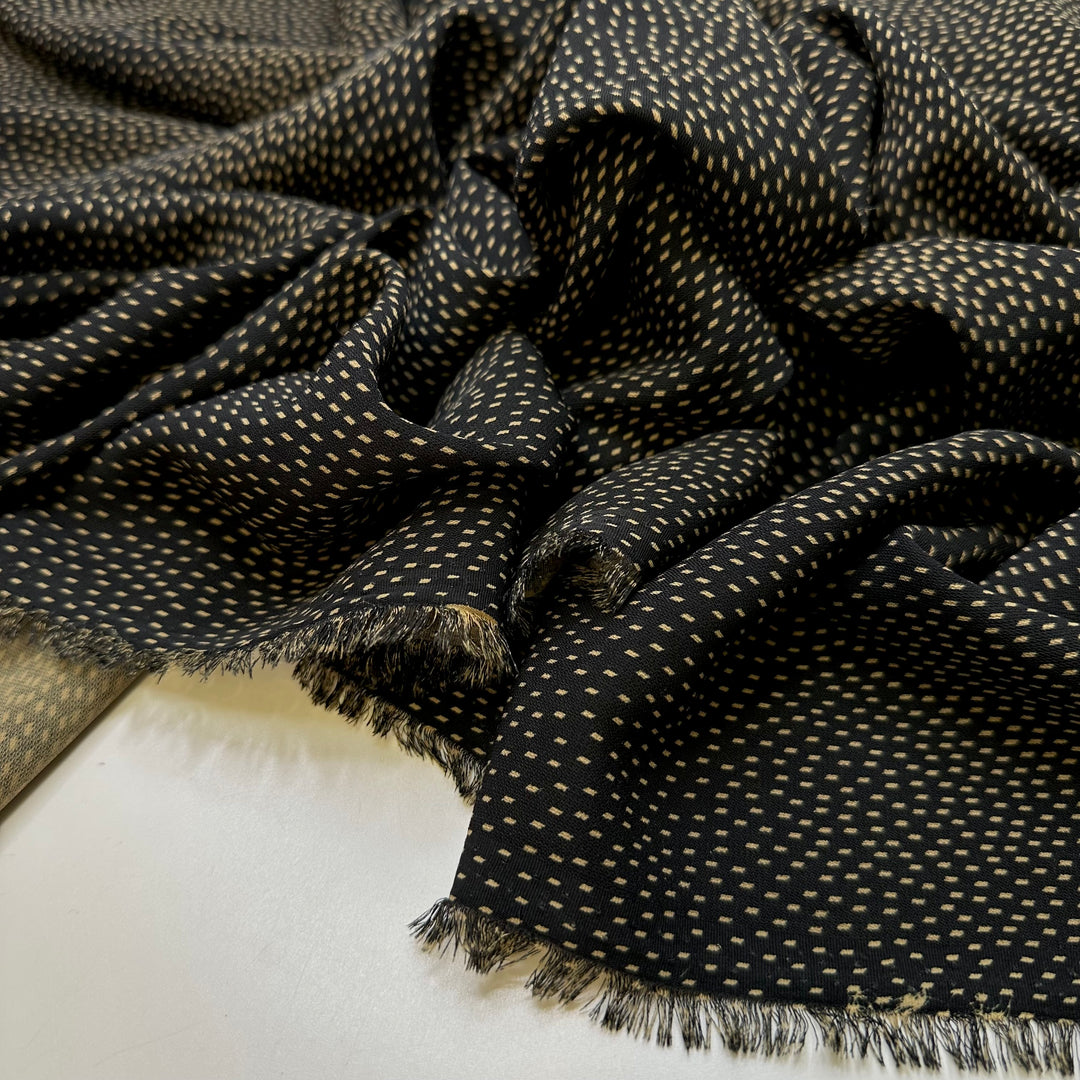 Learning A New Skill - Polyester Blend Woven - Black/Beige Abstract - 0.85M Bundle