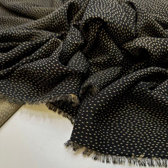 Learning A New Skill - Polyester Blend Woven - Black/Beige Abstract - 0.85M Bundle