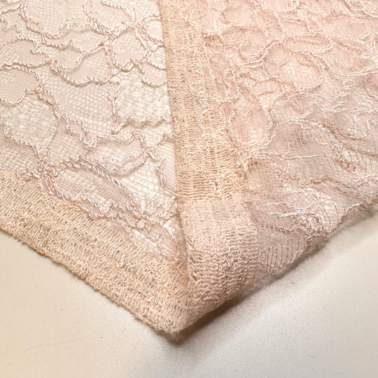 Eating New Foods - Lace Cotton/Poly Knit - Light Pink Floral - 1.1M Bundle