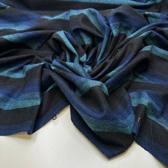 New Year - Polyester Blend Woven - Blue/Black Stripes - 2.9M Bundle