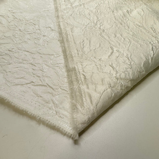 Setting Healthy Habits - Metallic Poly Woven - White Floral - 2M Bundle