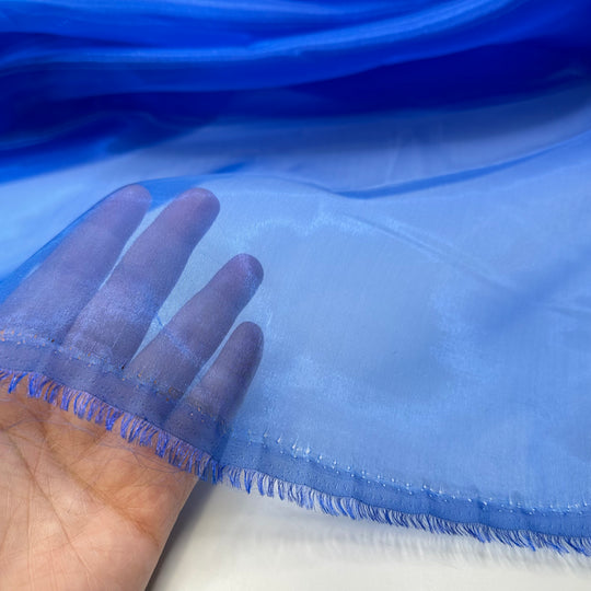 Adding Drama To A Plain Dress - Organza Polyester Blend Woven - Dark Blue - 3M Bundle - FABCYCLE Deadstock and Sustainble Fabrics and Sewing Supplies