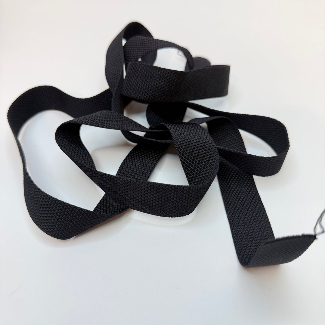 ⅞" (22mm) Webbing Trim - Black - 2M Bundle - True Deadstock supplies Fabric by private - Sustainable Textile | FABCYCLE