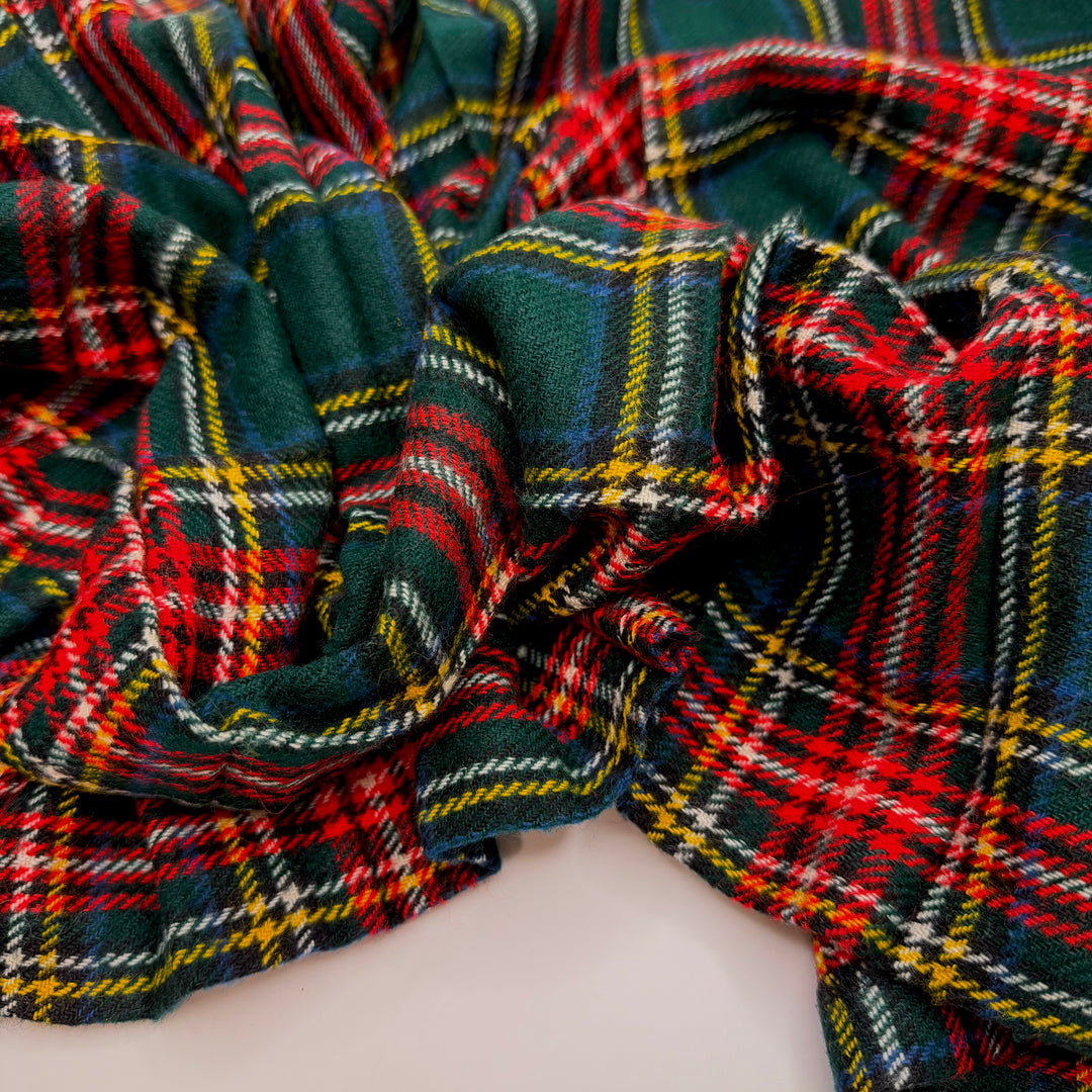 Getting My Fall Wardrobe Ready - Twill Weave Polyester Blend Woven - Dark Green/Red Plaid - 0.7M Bundle