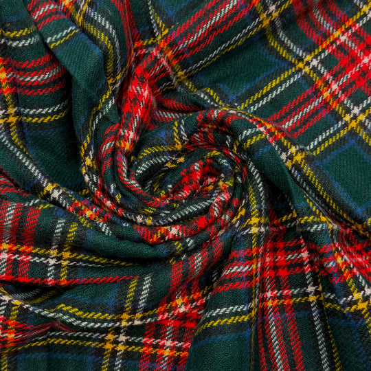 Getting My Fall Wardrobe Ready - Twill Weave Polyester Blend Woven - Dark Green/Red Plaid - 0.7M Bundle