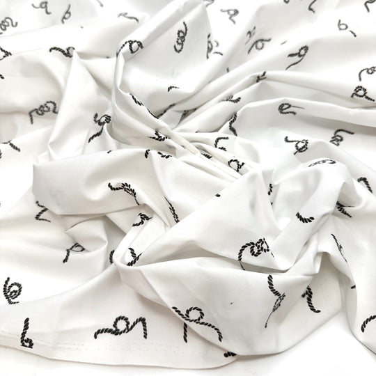 Tying Up Loose Ends - Poly/Cotton Woven - White/Black Ropes - 1M Bundle