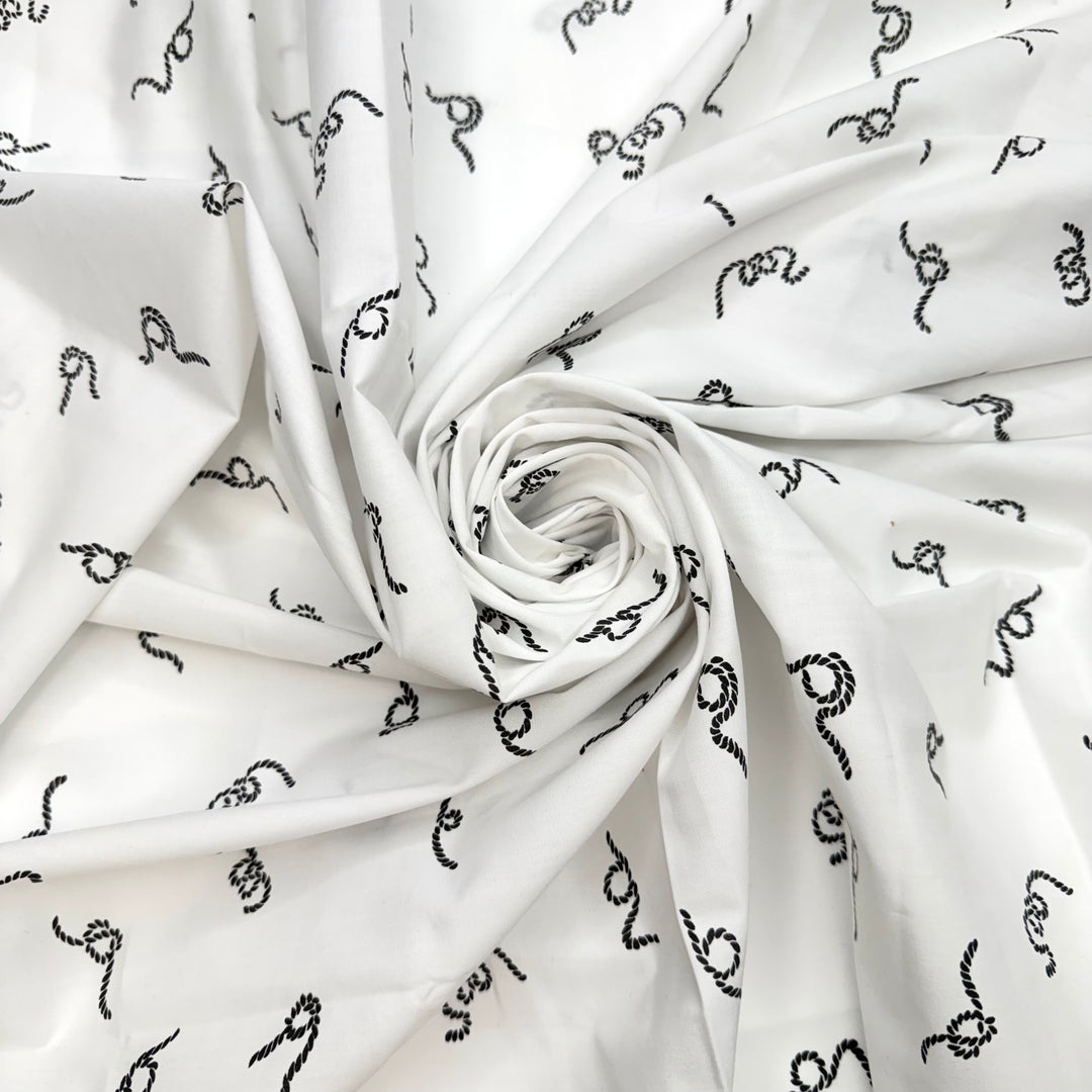 Tying Up Loose Ends - Poly/Cotton Woven - White/Black Ropes - 1M Bundle