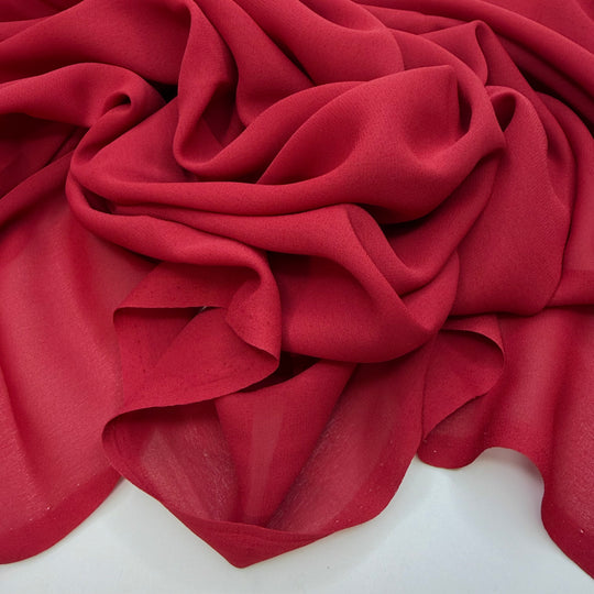 Holidays Are Imminent - Chiffon Polyester Blend Woven - Dark Burgundy - 2.9M Bundle