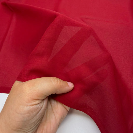 Holidays Are Imminent - Chiffon Polyester Blend Woven - Dark Burgundy - 2.9M Bundle