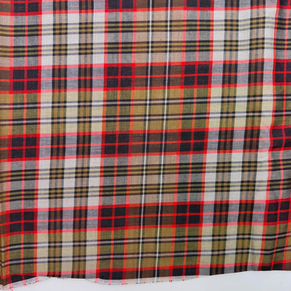 Summer Lives On In Our Hearts - Cotton Woven - Dark Green/Red Plaid - 1.75M Bundle