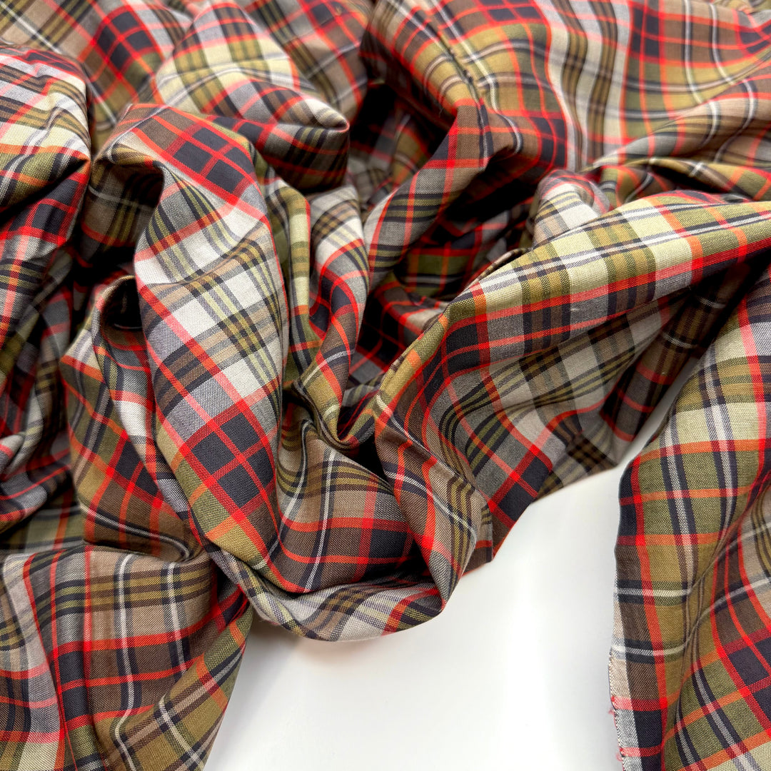 Summer Lives On In Our Hearts - Cotton Woven - Dark Green/Red Plaid - 1.75M Bundle