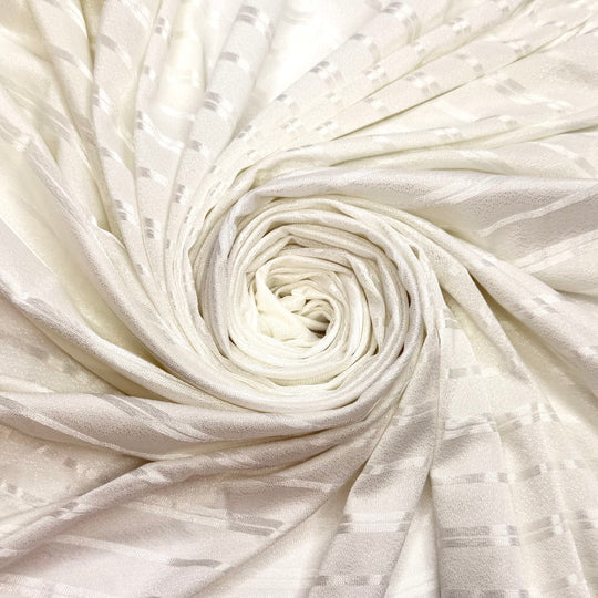 Making The Most Of It - Polyester Blend Knit - Light Cream/White Stripes - 2M Bundle