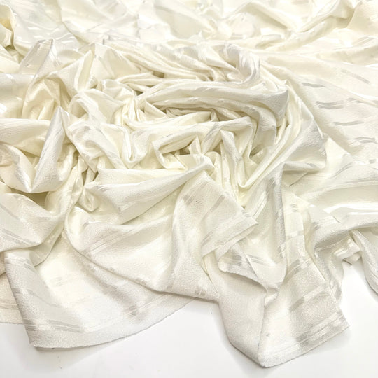 Making The Most Of It - Polyester Blend Knit - Light Cream/White Stripes - 2M Bundle