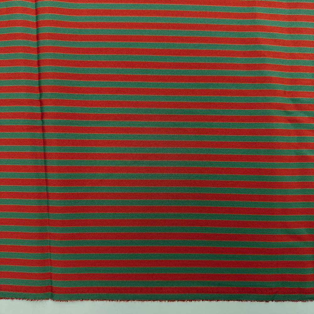 One Last Camping Trip - Polyester Blend Woven - Dark Red/Green Stripes - 2.9M Bundle