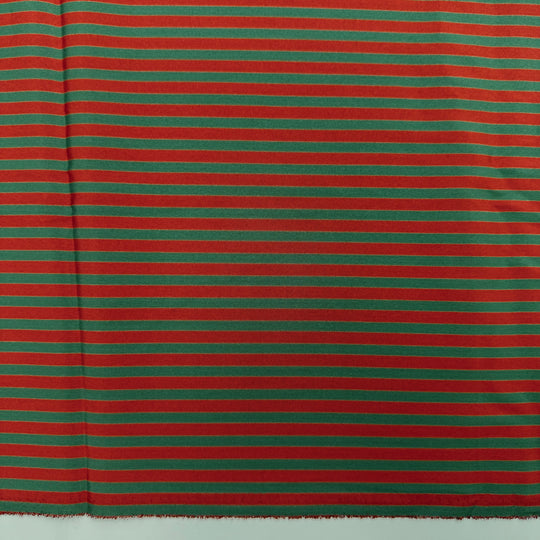 One Last Camping Trip - Polyester Blend Woven - Dark Red/Green Stripes - 2.9M Bundle