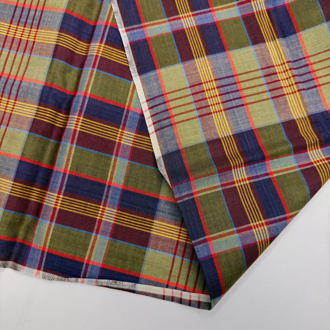 Summer 2026 Scrapbook - Cotton Woven - Green/Burgundy Plaid - 1.75M Bundle